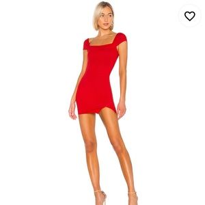 Red mini dress with cap sleeve from Revolve